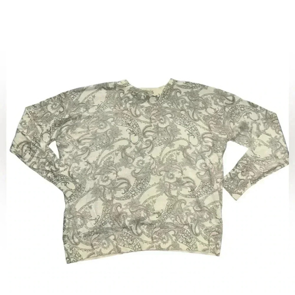 Lauren Ralph Lauren Paisley Linen Blend light Sweater size L - Picture 1 of 9